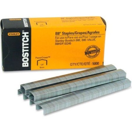 BOSTITCH Stanley Bostitch® B8 PowerCrown„¢ Staples, 30 Sheet Capacity, 1/4" Leg Length, 5000/Box STCRP211514